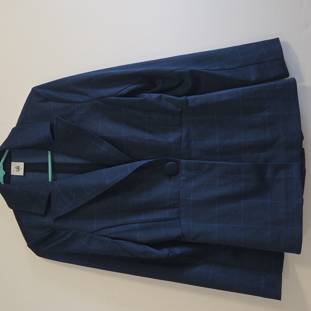 Cabi Sunset Kiss Windowpane Navy Single-Button Bl… - image 2